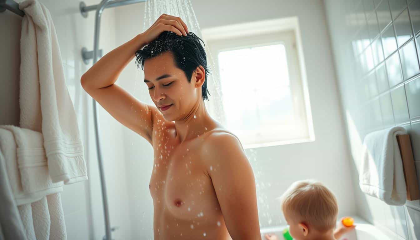 mindful parenting in the shower