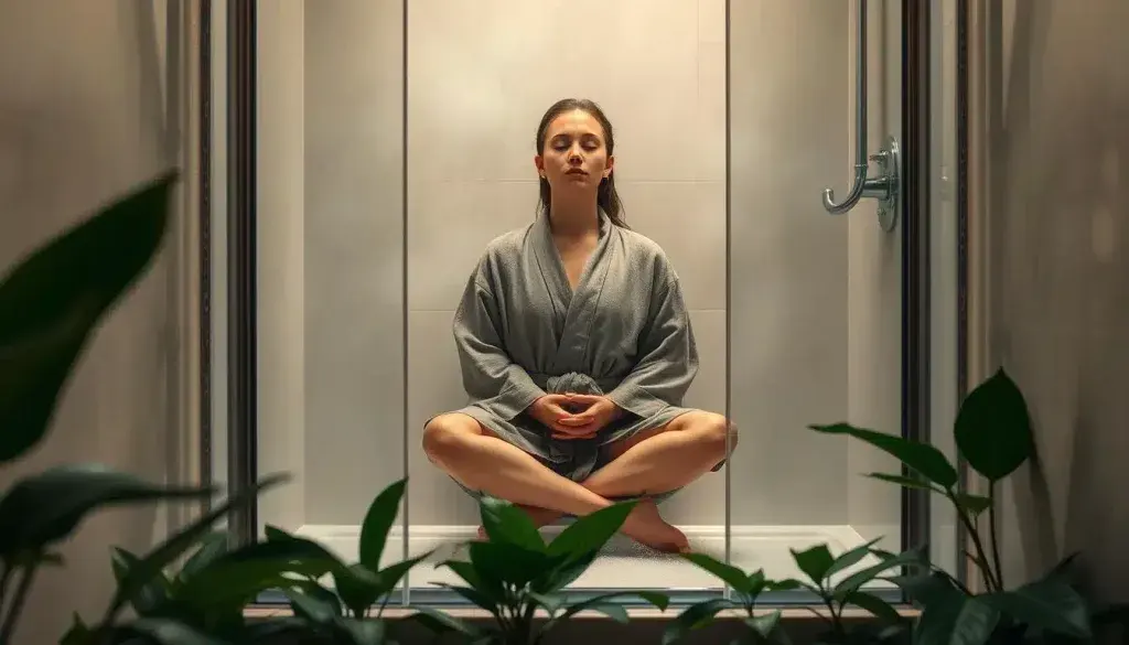 rutina de meditación en la ducha