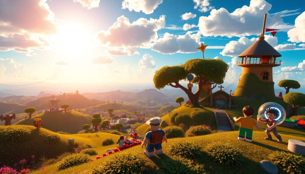 Roblox gaming environment showcasing game creation