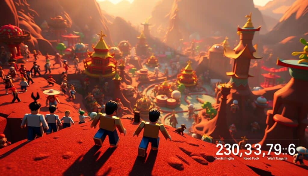 A Roblox game world bustling with vibrant characters and structures, illuminated by warm, natural lighting that casts dynamic shadows. The foreground features a player avatar smoothly navigating the terrain, their movements fluid and responsive. In the middle ground, intricate game assets and detailed environments create a sense of depth and immersion. The background showcases the game's technical prowess, with a render of the game engine's performance metrics, highlighting optimization and stability. The overall scene conveys a sense of engaging gameplay, seamless performance, and the potential for an enjoyable, polished Roblox experience.